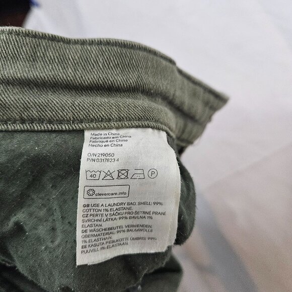 Divided Mens Distressed Ripped Skinny Fit Jeans Size 36x34 Olive Green Pants - Picture 7 of 12